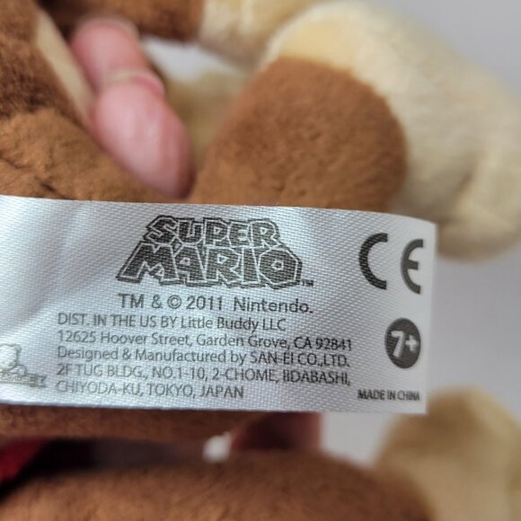 New Diddy Kong SUPER MARIO BROS. 7 inch Sit Plush Official San-Ei 1587 Plushie - Picture 7 of 15